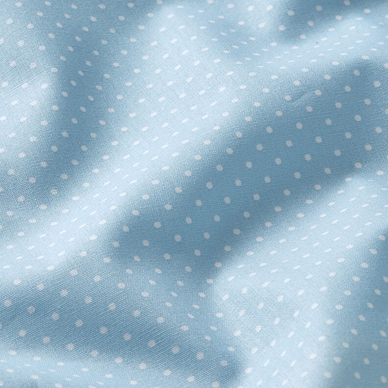 Popelina bawełniana Małe kropki – jasnoniebieski/biel,  image number 2
