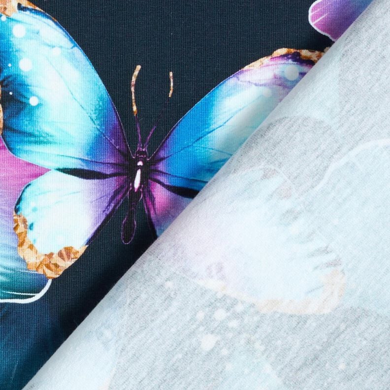 Dżersej bawełniany motyle z miłorzębu | Glitzerpüppi  – ciemnogranatowy,  image number 4