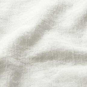 Muślin / Tkanina double crinkle Żakard kwiaty – mleczna biel, 