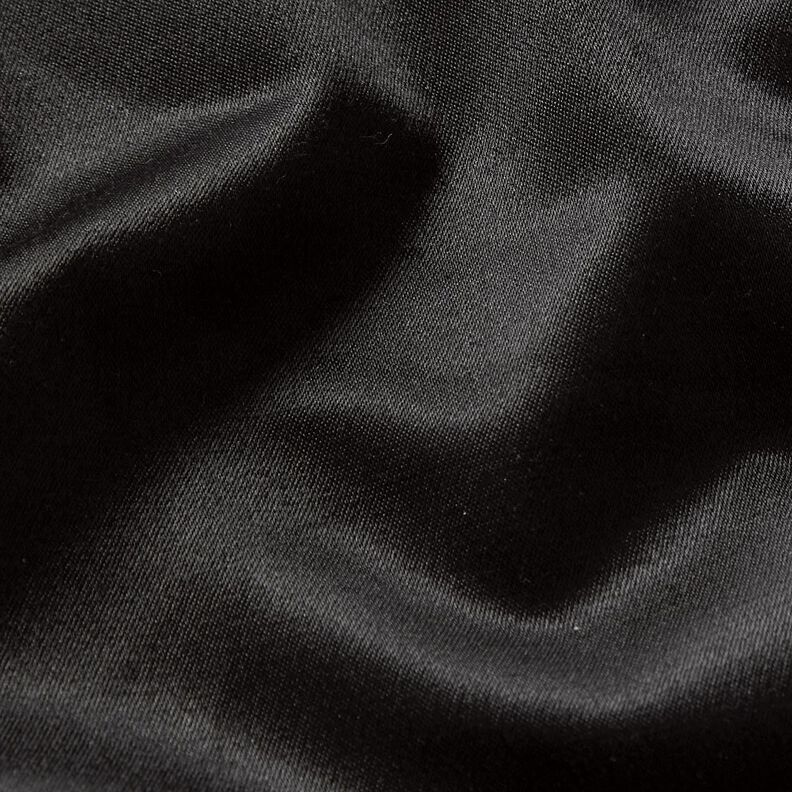 Satyna z mieszanki bawełny, jednokolorowa – czerń,  image number 2