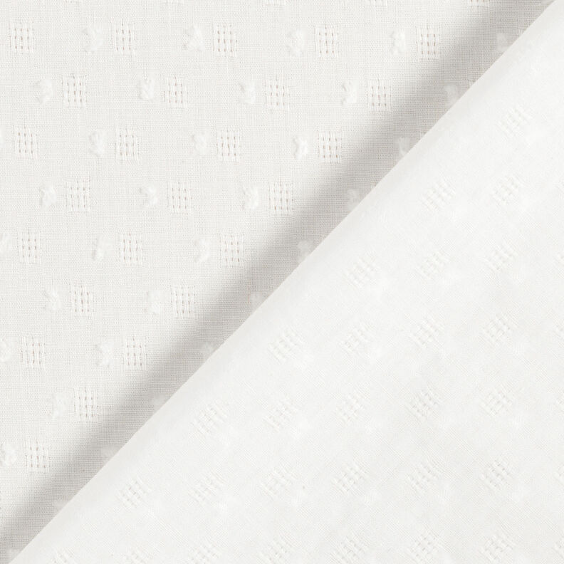 Ażurowa tkanina bawełniana dobby – biel,  image number 5