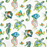 Tkanina dekoracyjna half panama  Morskie zwierzęta – zieleń,  thumbnail number 1