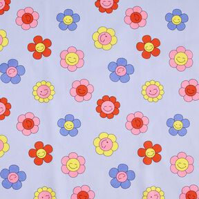 Bawełna powlekana wesołe kwiaty | Poppy Fabrics – błękit/róż, 