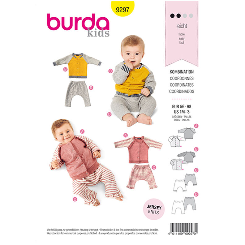 Bluza/Spodnie wciągane, Burda 9297 | 56 - 98,  image number 1