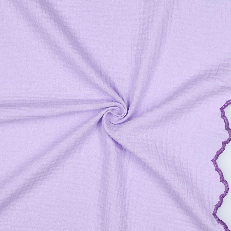 Muślin / Tkanina double crinkle dwustronna zakrzywiona krawędź  | Poppy Fabrics – liliowy/czerwona,  image number 3