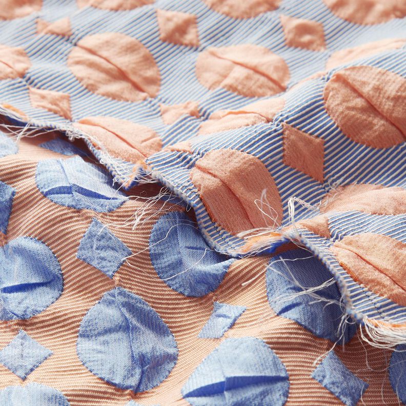Cloqué kropki i romby – jasnoniebieski/brzoskwinia,  image number 5
