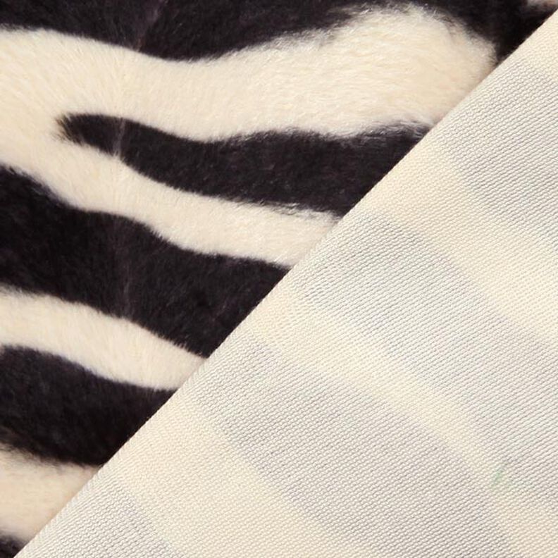 Imitacja sierści zwierzęcej zebra – krem/czerń,  image number 3