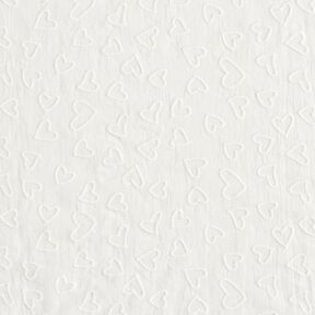 Batyst haftowane serca | Poppy Fabrics – kość słoniowa, 