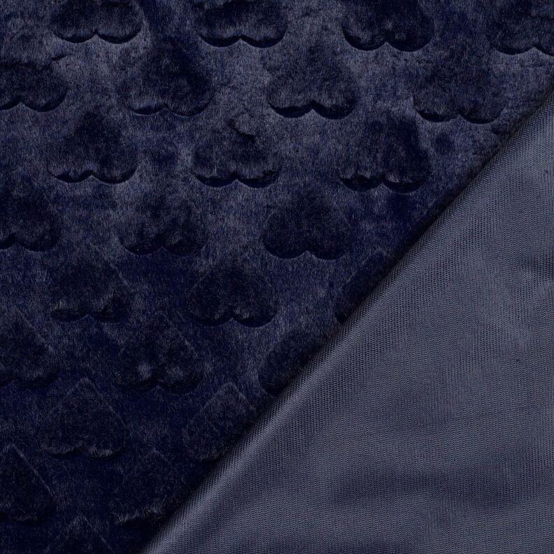 Sztuczne futerko serca | Poppy Fabrics – czarnoniebieski,  image number 4