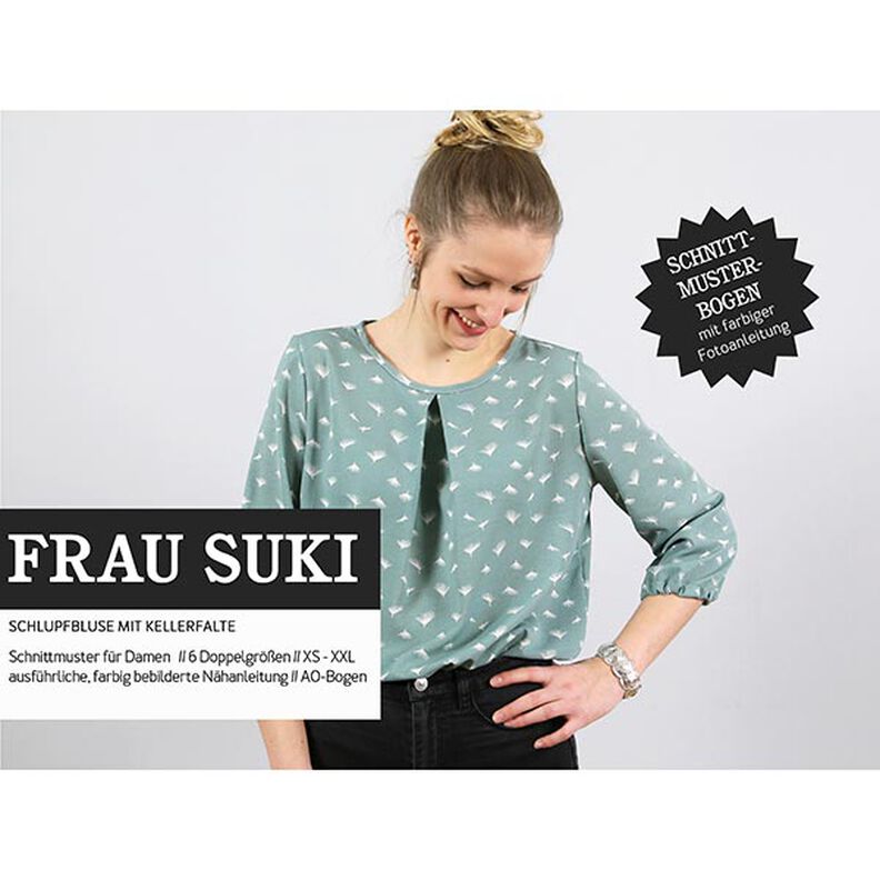FRAU SUKI – bluzka z kontrafałdą, Studio Schnittreif  | XS -  XXL,  image number 1