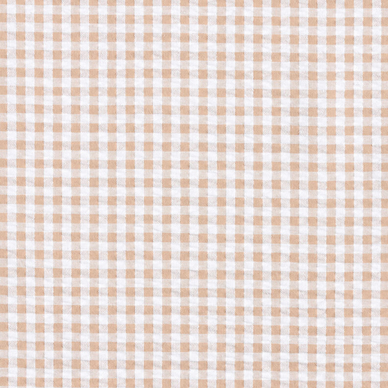 Kora Mieszanka z bawełną kratka Vichy – beż, image number 1