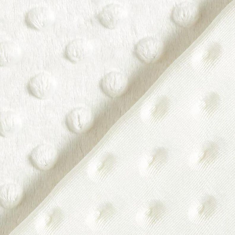 Miękki polar tłoczone kropki – mleczna biel,  image number 4