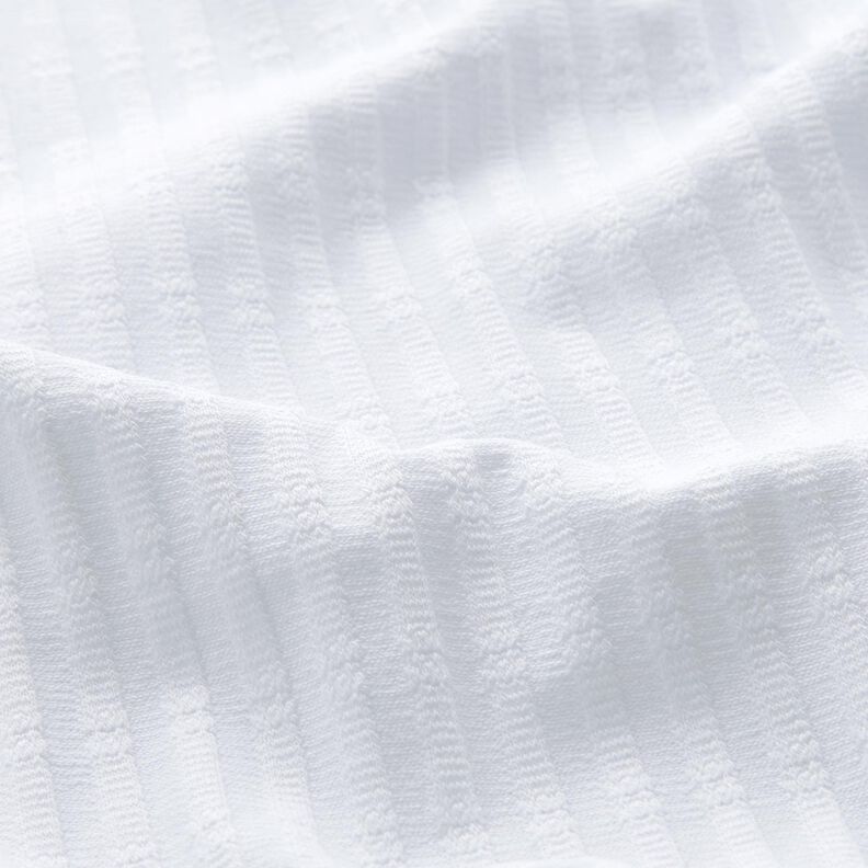 Dżersej prążkowany Pojedynczy wzór dziewiarski – biel,  image number 2