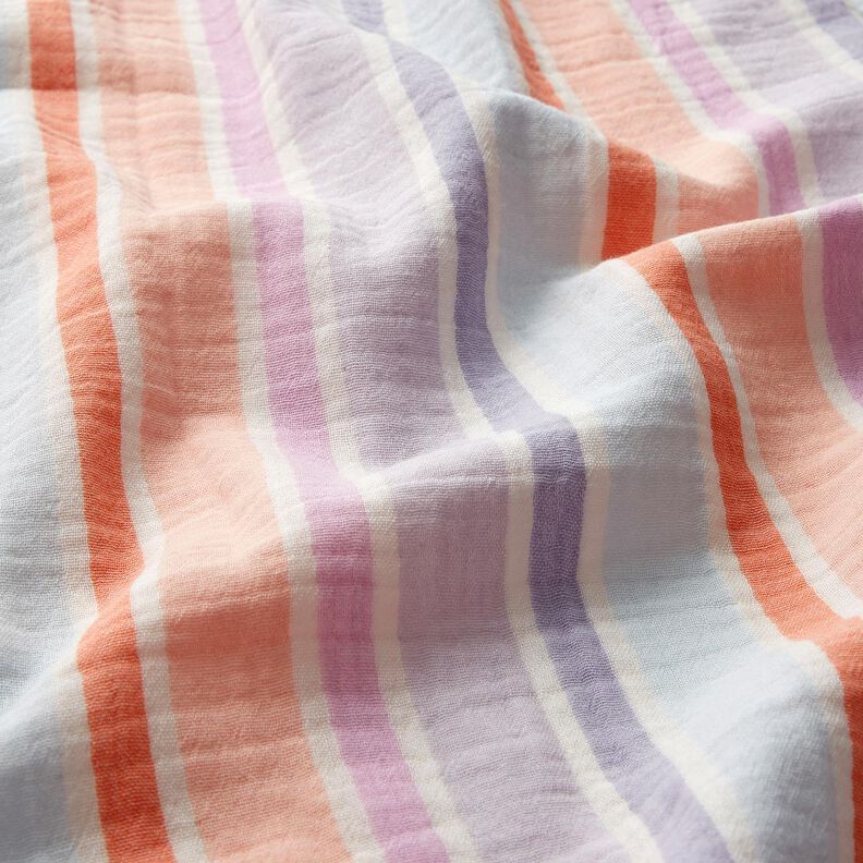 Muślin / Tkanina double crinkle paski z barwionej przędzy | Poppy Fabrics – mleczna biel/mix kolorów,  image number 2