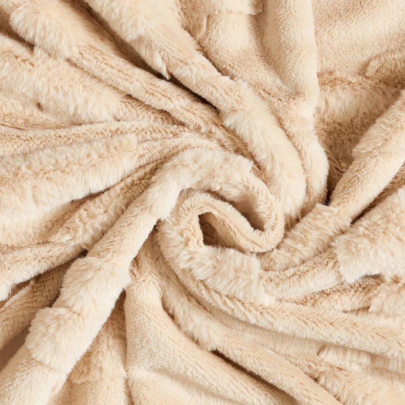 3D Sztuczne futerko Wzór kwiatowy – naturalny,  image number 3