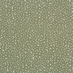 Dżersej bawełniany w nieregularne kropki – khaki, 