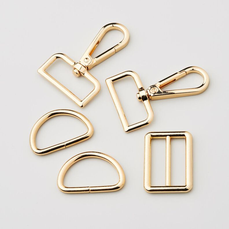 Akcesoria do torebek Zestaw [ 5-części | 32 mm] &ndash; złoty metaliczny,  image number 1