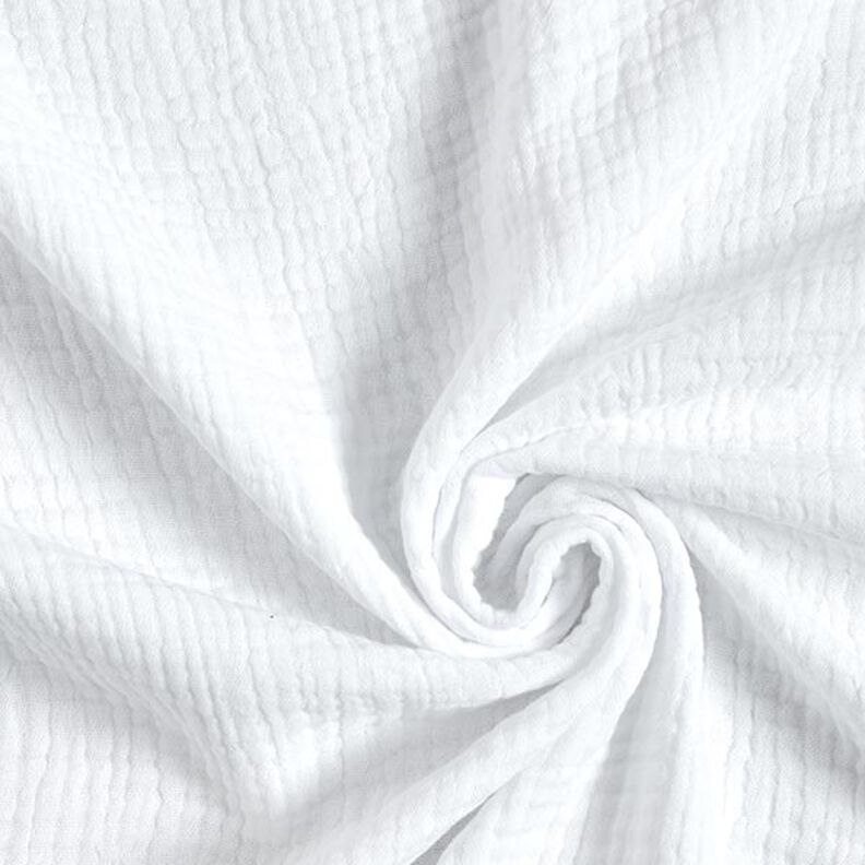 GOTS Trójwarstwowy muślin bawełniany – biel,  image number 1