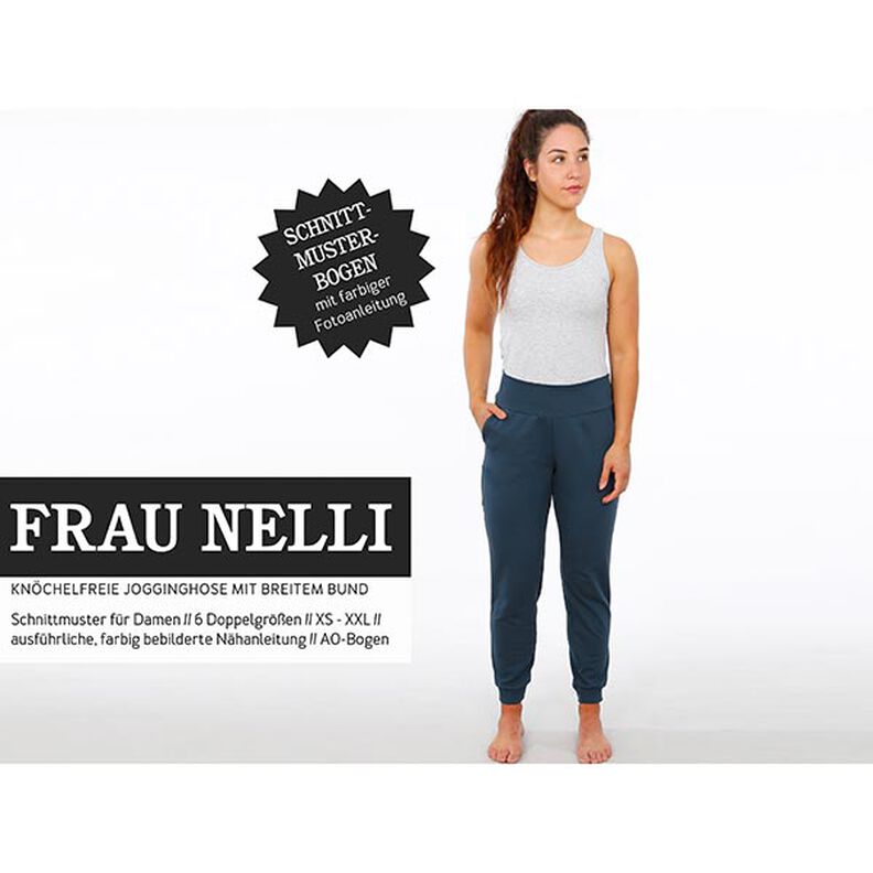 FRAU NELLI – spodnie dresowe za kostkę z szerokim pasem, Studio Schnittreif  | XS -  XXL,  image number 1
