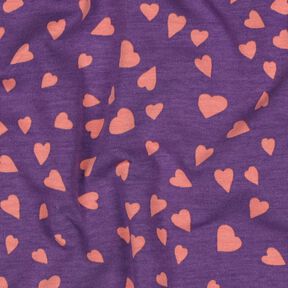 Dzianina dresowa pętelkowa serca | Poppy Fabrics – lilia/stary róż,  Dzianina dresowa pętelkowa serca | Poppy Fabrics – lilia/stary róż,
