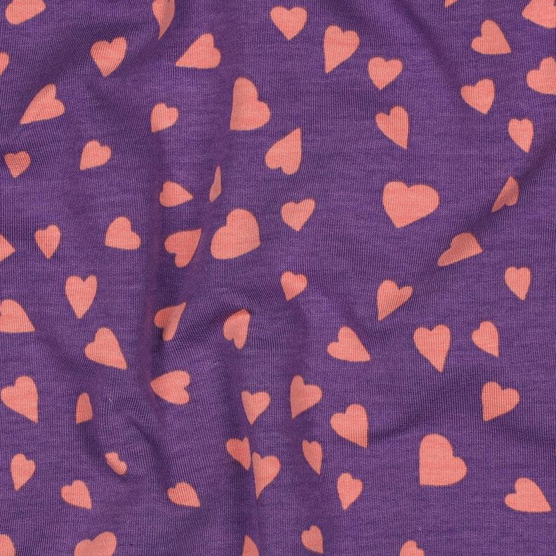 Dzianina dresowa pętelkowa serca | Poppy Fabrics – lilia/stary róż, image number 2