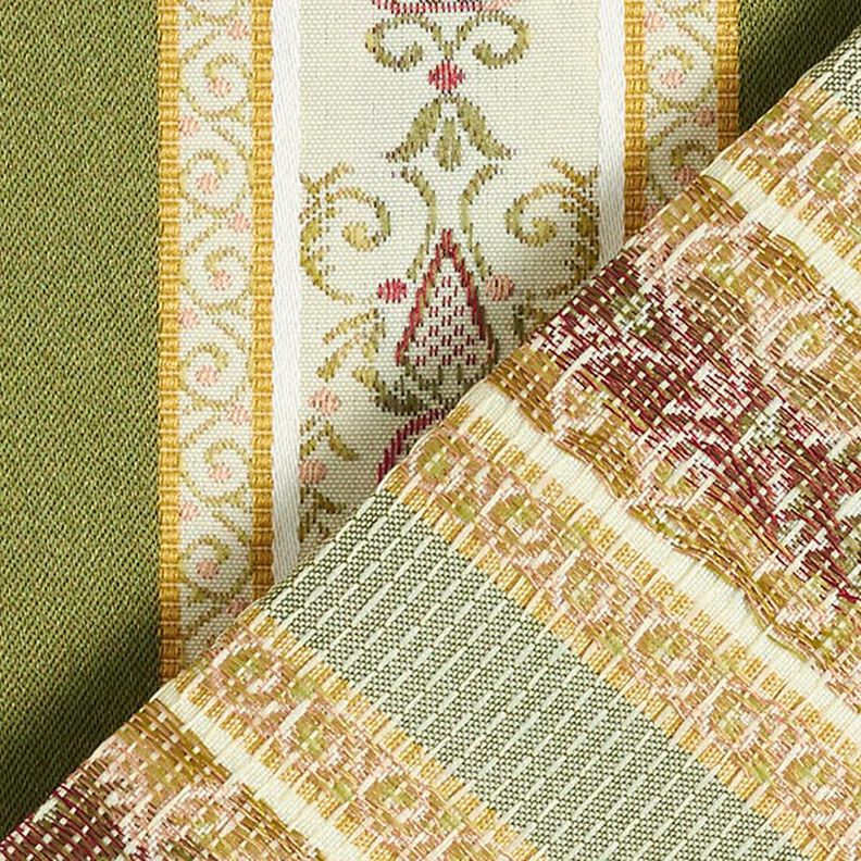 Tkanina meblowa żakardowa Biedermeier w paski – krem/oliwka,  image number 3