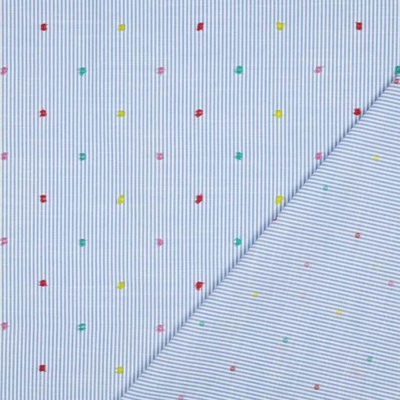 Delikatny batyst bawełniany dobby i paski | Poppy Fabrics – jasnoniebieski/biel,  image number 4