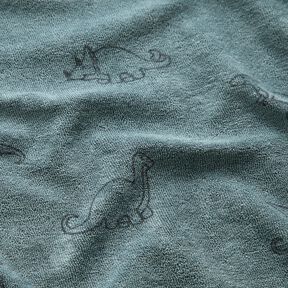 Dzianina frotte dinozaury – błękit golębi, 
