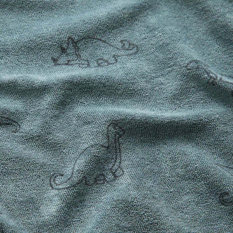 Dzianina frotte dinozaury – błękit golębi,  image number 2