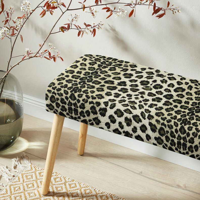 Tkanina tapicerska Żakard lampart – kreci/khaki,  image number 6