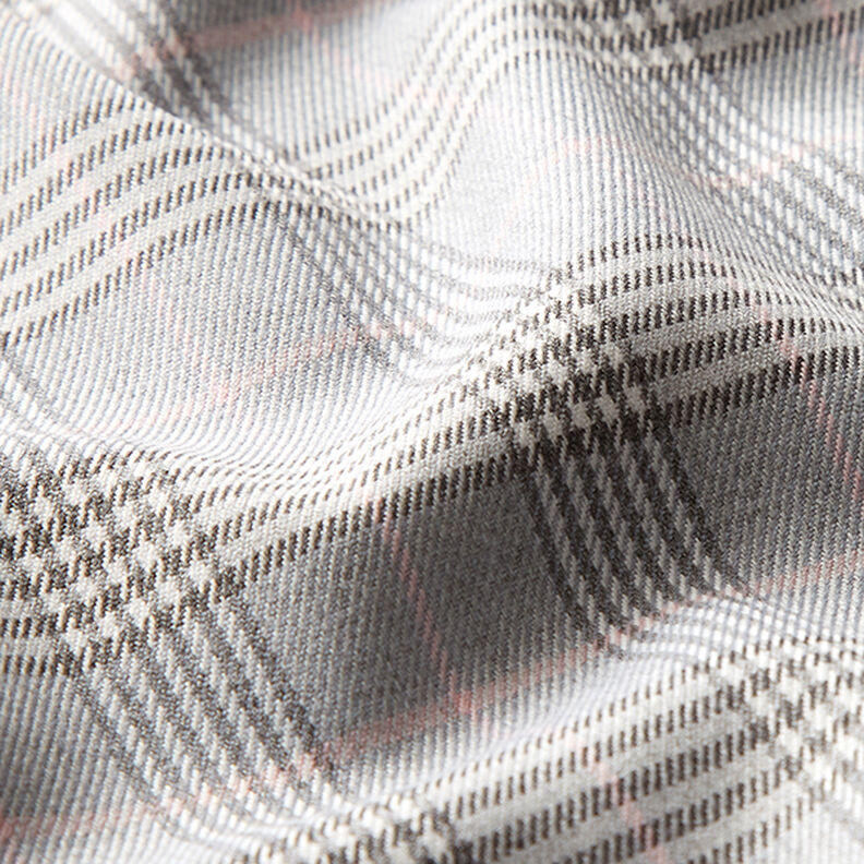 Tkanina spodniowa strecz Szkocka krata – jasnoszary/ciemnoszary,  image number 2