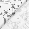 Popelina bawełniana Tkanina do kolorowania Boże Narodzenie – biel/czerń,  thumbnail number 5