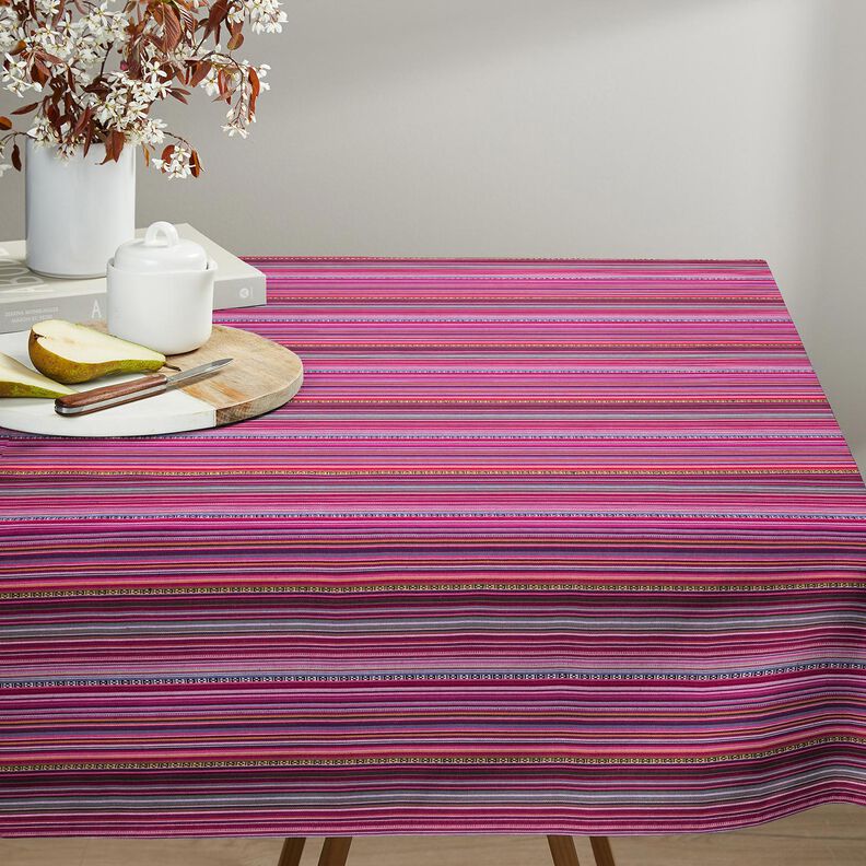 Tkanin dekoracyjna Żakard cienkie paski – purpura/jagodowy, image number 5
