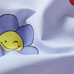Bawełna powlekana wesołe kwiaty | Poppy Fabrics – błękit/róż, 