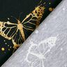 Dżersej bawełniany złote motyle | Glitzerpüppi – czerń,  thumbnail number 4