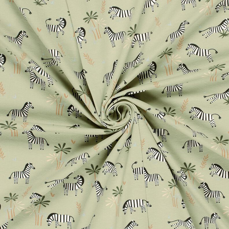 Dżersej bawełniany zebry stepowe – zieleń trzcinowa,  image number 3
