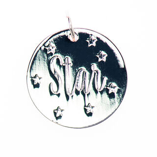 Przywieszka Star [16 mm x 17 mm] | Rico Design – srebro metaliczny, 