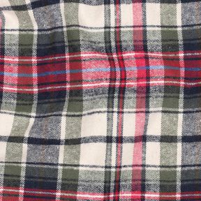 Flanela bawełniana kratka | Poppy Fabrics – oliwka/czerwień, 