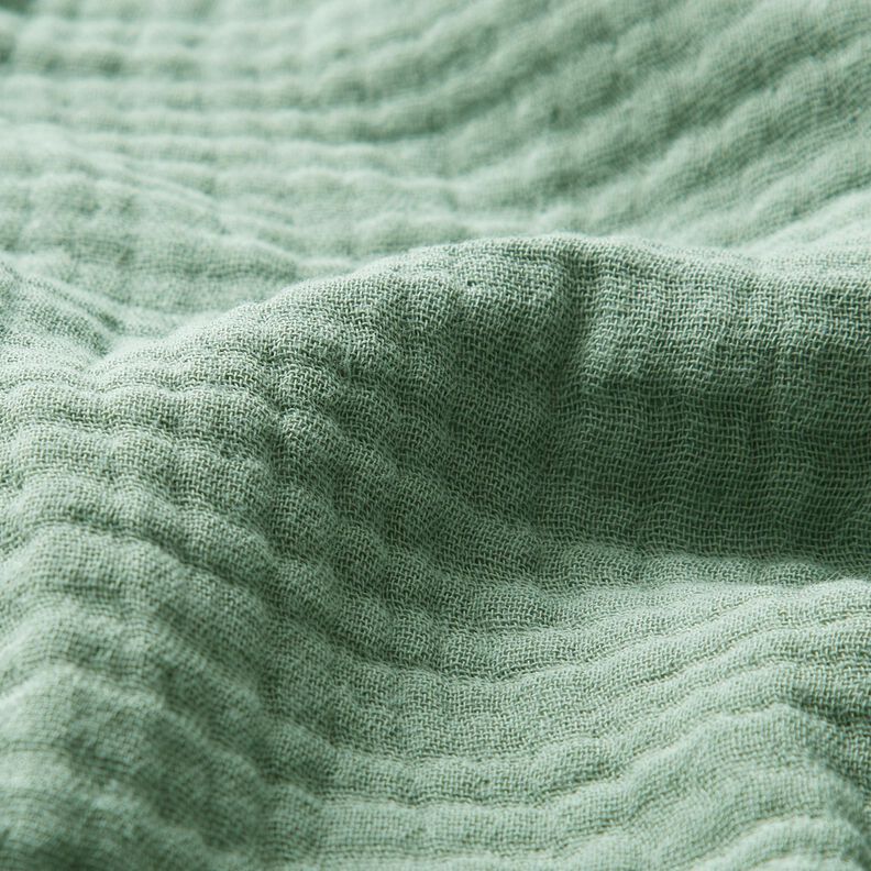 GOTS Trójwarstwowy muślin bawełniany – zieleń trzcinowa,  image number 3