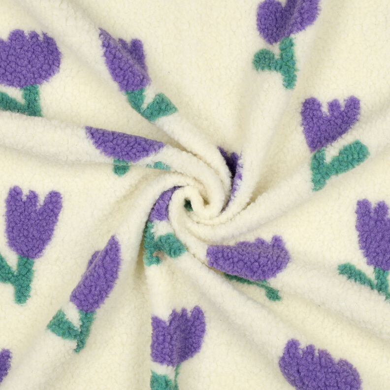Puszysty plusz tulipany | Poppy Fabrics – kość słoniowa, image number 3