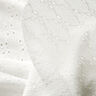 Dżersej marszczony z haftem dzierganym – biel,  thumbnail number 3