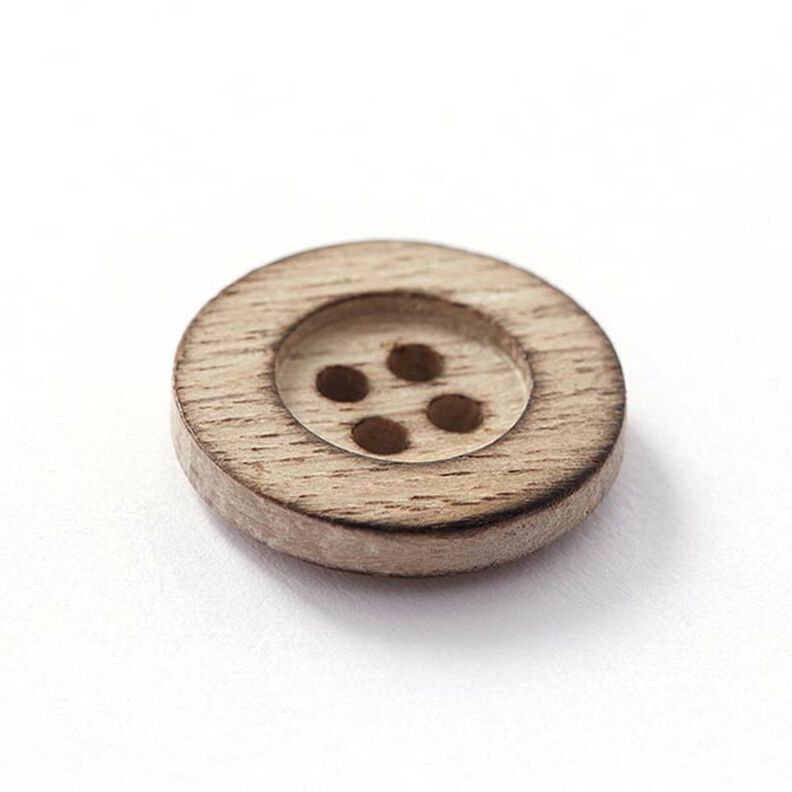 Guzik drewniany, 4 dziurki – naturalny,  image number 2