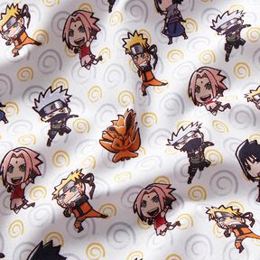 Popelina bawełniana Chibi Naruto Tkanina na licencji – biel, 