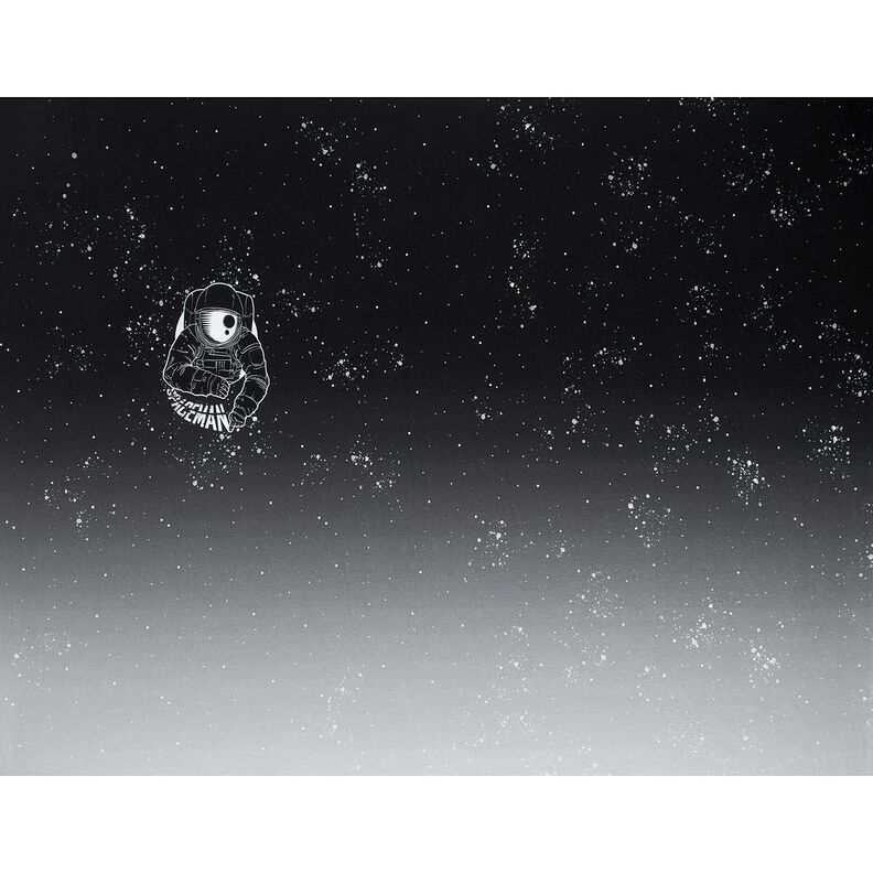 French Terry Panel Spaceman | Glitzerpüppi – czerń/biel,  image number 5