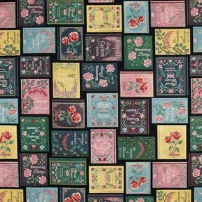 Tkanin dekoracyjna Gobelin okładka książki – czerń/merlot, 