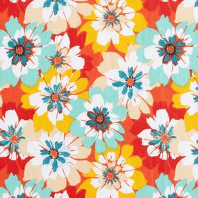 Bawełna powlekana wiosenne kwiaty – miętowy/terakota, 