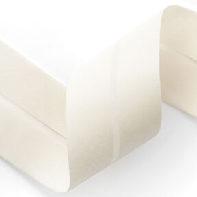 Taśma skośna Polycotton [50 mm] – mleczna biel, 