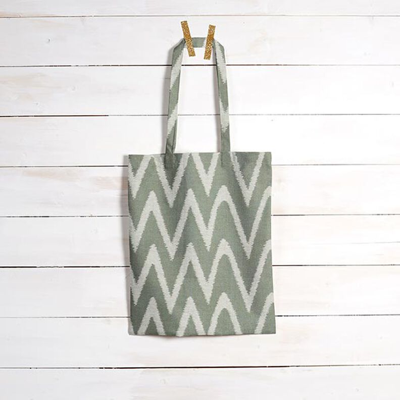 Tkanina outdoor Żakard wzór ikat – zieleń trzcinowa,  image number 7