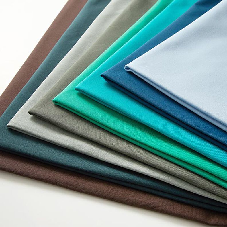 Dżersej bawełniany średniej ciężkości jednokol. – szmaragdowy,  image number 10