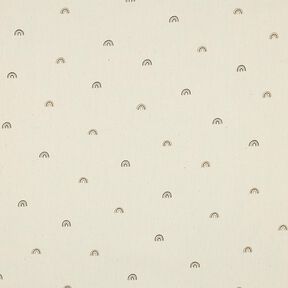 GOTS Popelina bawełniana małe tęcze | Poppy Fabrics – naturalny/brąz sarni, 